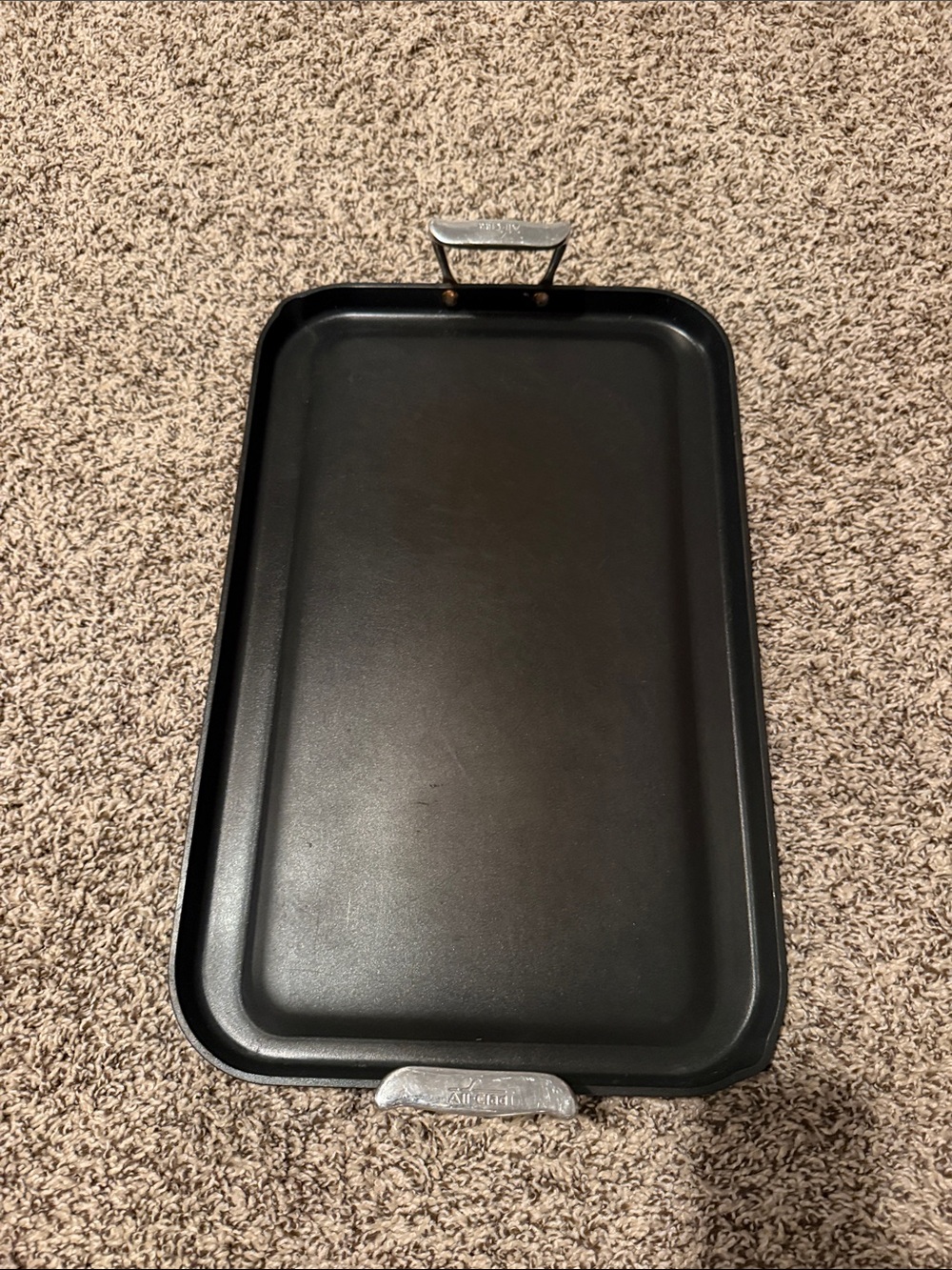 All-Clad Black Rectangular Nonstick Griddle with Metal Carry Handles